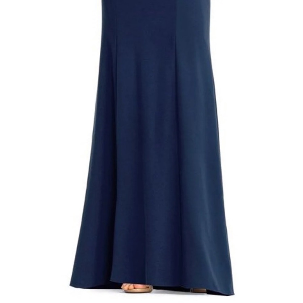 SOLD 2 Aidan Mattox Off Shoulder Blue Lace Gown - Picture 3 of 6